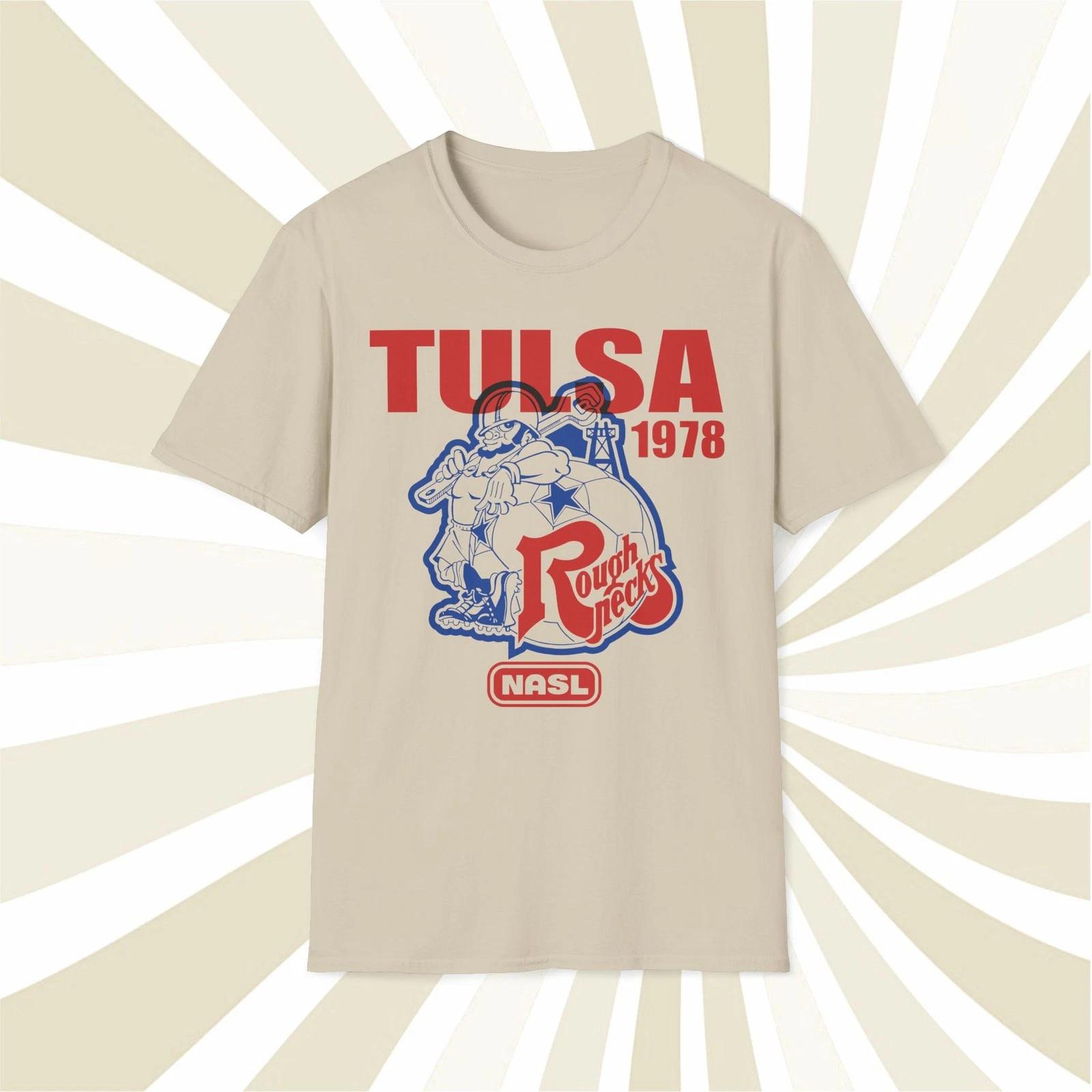 Men s and Women s T-shirts Tulsa Roughnecks 1978 NASL Vintage Offset Printed Soccer T-Shirt L