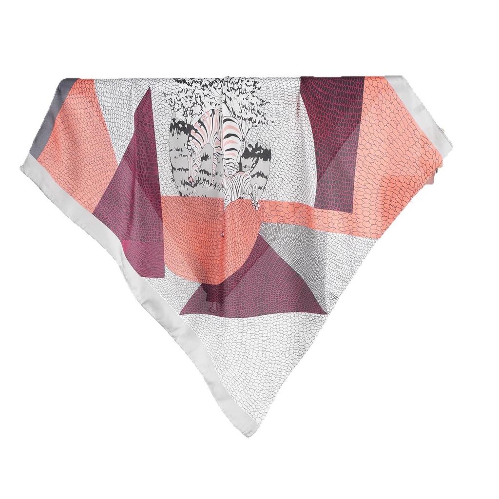 70CM Women's Zebra Print Faux Silk Satin Scarf - European American Fashion, Lightweight Summer Shawl