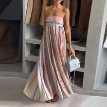 1116 Summer New Women's Clothing, European and American Women's Clothing, Fashionable Casual Striped Long-sleeved Shirt Skirt Set