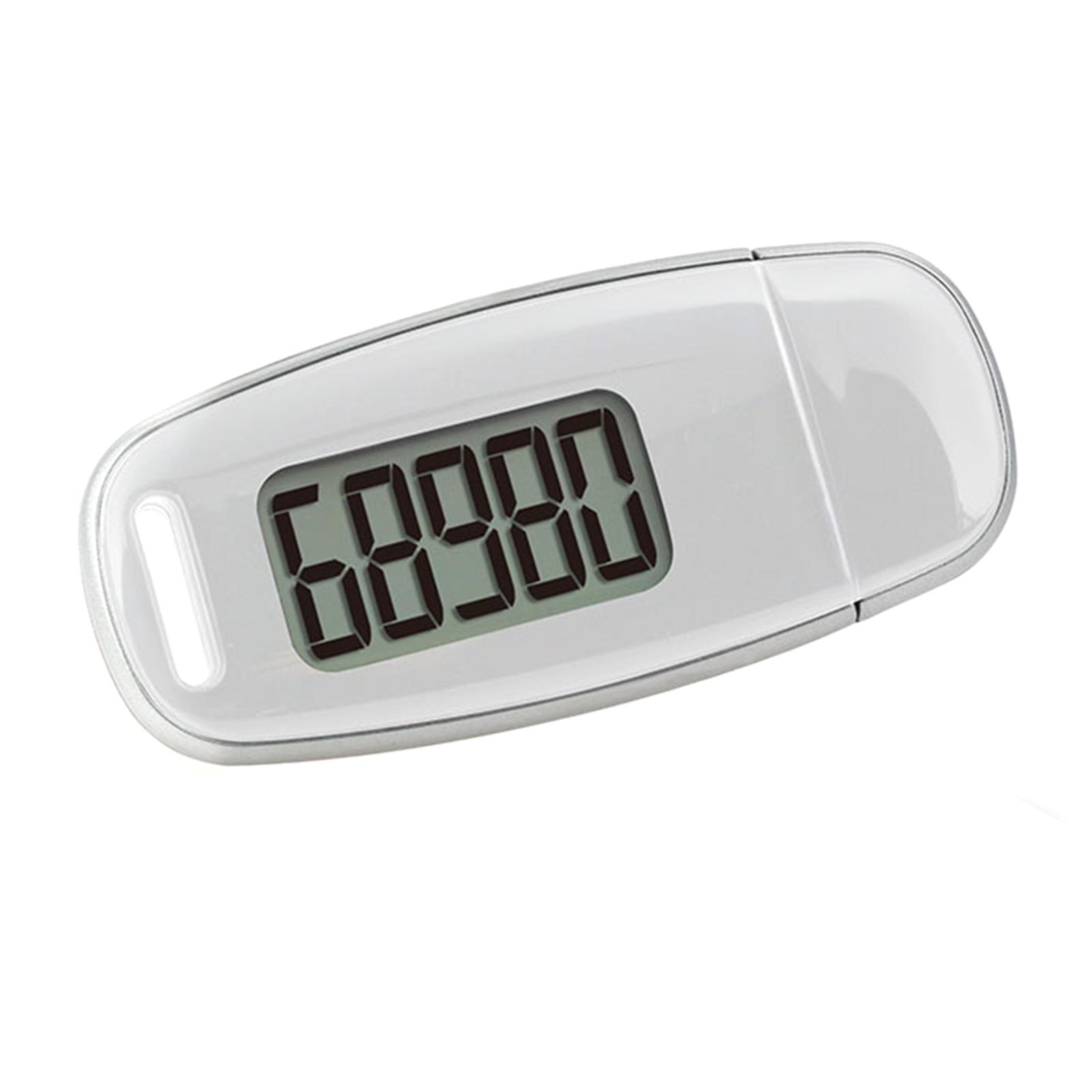 Simple Walking Step Counter Digital Step Tracker with Clip Lanyard for Men Women Kids Seniors White белый