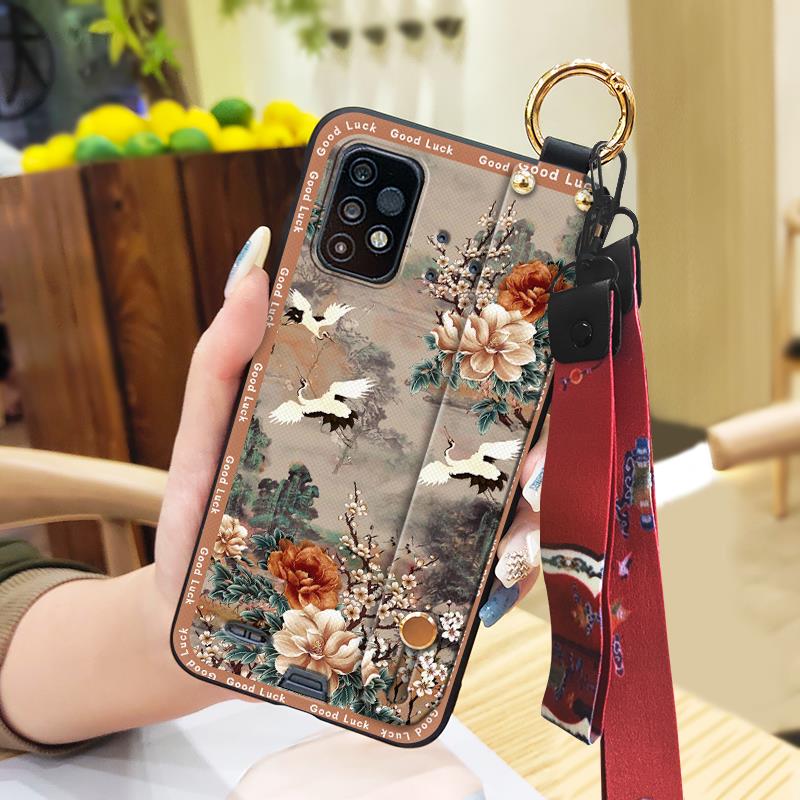 Dirt-resistant For Mom Phone Case For UMIDIGI Bison GT2/GT2 Pro Silicone Lanyard Chinese style Wrist Strap Kickstand