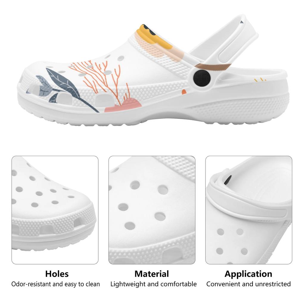 Bright Printed EVA Travel Clogs Unisex Ventilated Soft Travel Use Slip On Beach Garden Daily Walking Leisure Sandals Beach Wear