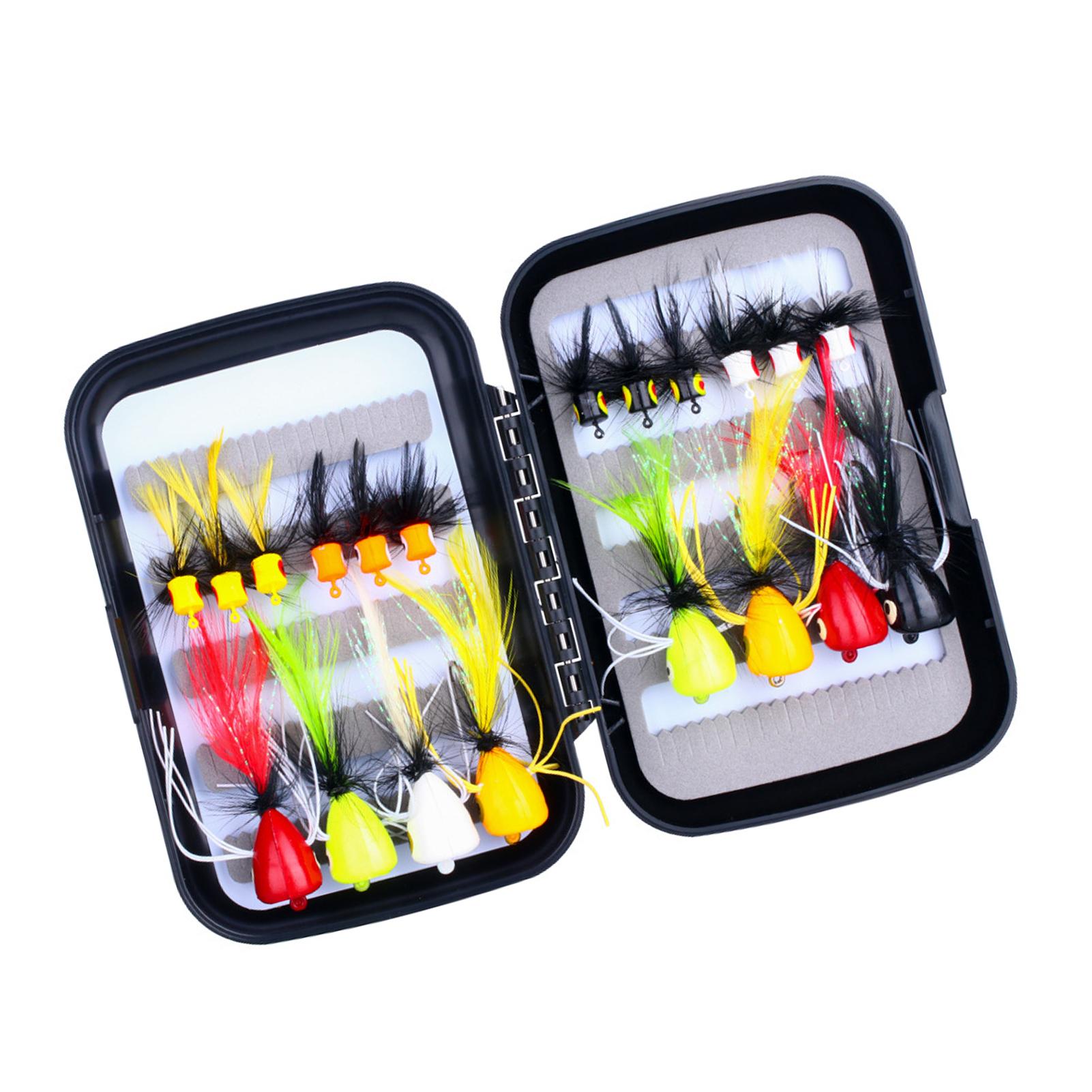 

20 шт. Приманки для нахлыстовой рыбалки Рыболовный поппер Реалистичные приманки для рыбалки на открытом воздухе с крючками для лосося и окуня