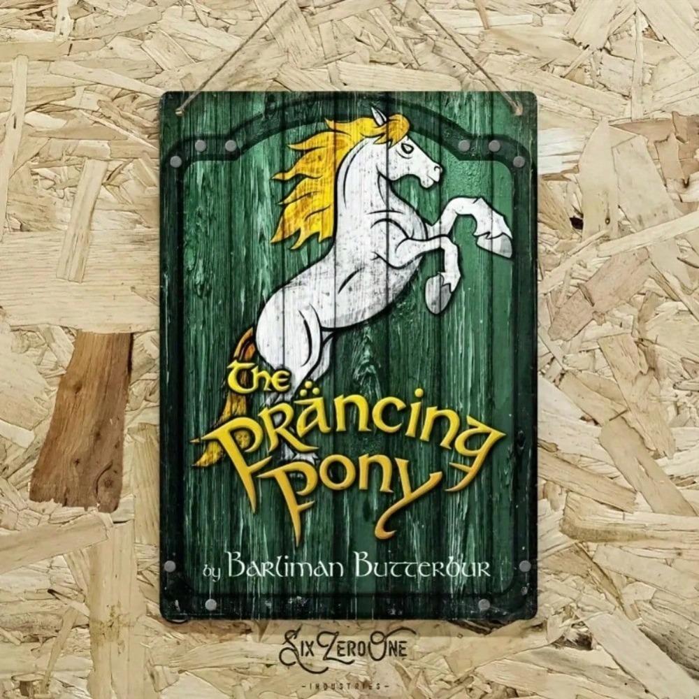 Vintage Metal Sign  Prancing Pony Bar Pub Decor Rustic Iron Wall Art Green Brown Horse 20x30cm（7.8x11.8inch）