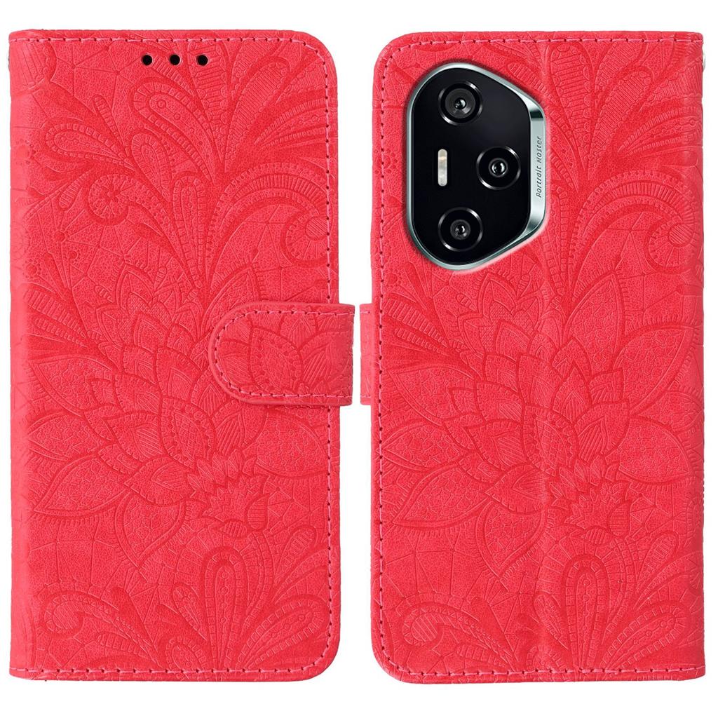 For Honor 400 Case Lace Flowers PU Leather Flip Wallet Phone Cover