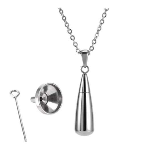 Pendant Necklace Twist-Open Design Holder Necklace Water Stainless Steel Fragrance Drop Shape Corrosion