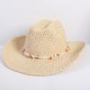 Popolare Cappello di Paglia Classico Western da Cowboy Estivo Vuoto con Ampia Tesa Cappello da Sole Cappello di Paglia Intrecciato a Mano