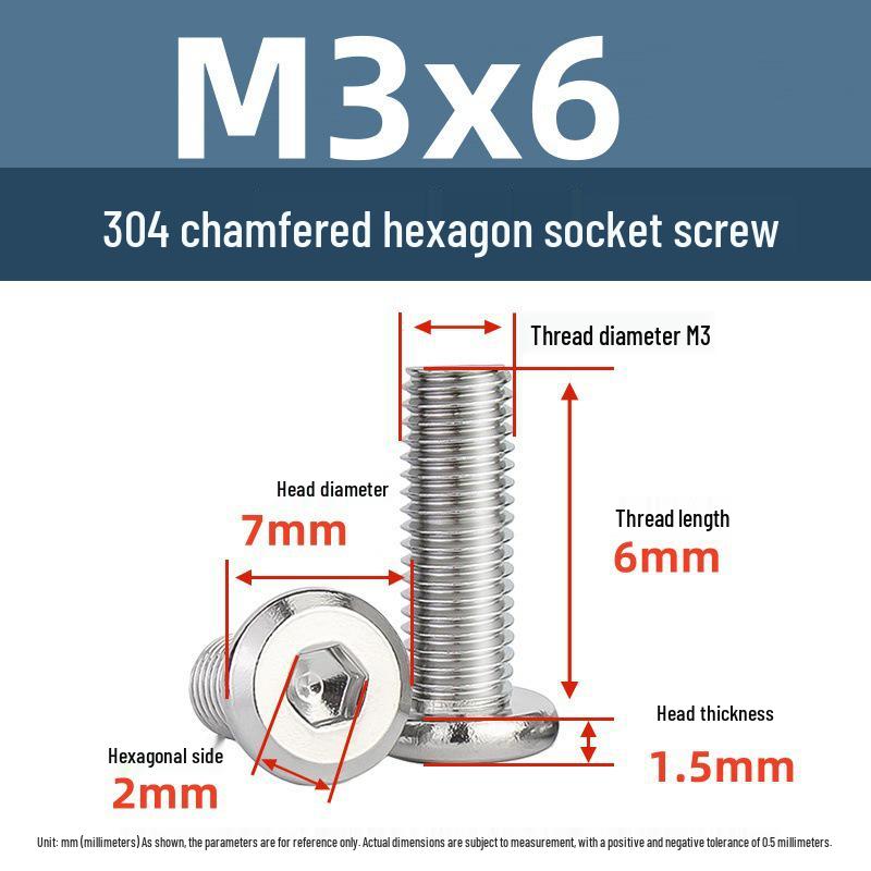 Yigu 304 Stainless Steel M2-M12 Countersunk Flat Head Hex Screw for Furniture & Cabinets