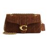 Tabby 26 Quilted Diamond Two Detachable Shoulder Straps Leather Crossbody Handbag Medium Women Handbags Warm-Brown CCK49-B4WBR