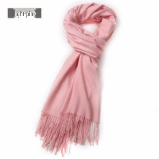 Women's Faux Cashmere Warm Scarf - Autumn/Winter Solid Color Korean Style Shawl