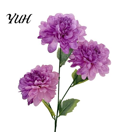 Floral Arrangement Supplies Artificial 3 Head Dahlia Flowers, Realistic Silk Fabric Arrangement, Durable Flowers Adjustable Fake for Home Decor