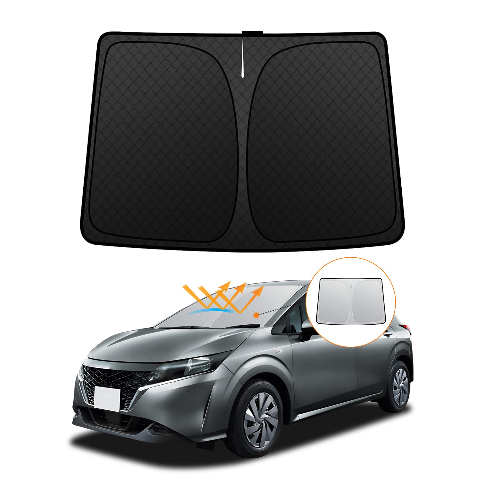 

Nissan Note E13 Серия Поколение Лобовое стекло УФ Без присосок Лето Свет УФ Легкая установка и Интерьер Включает сумку для хранения [Улучшенное издание] чёрный