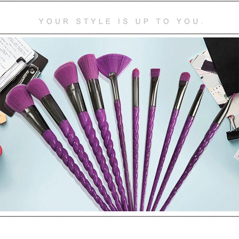 Základní štětec štětec na sypký pudr štětec na oční stíny vysoce hodnotný 10dílný kompletní set na make-up štětec na make-up s měkkými štětinami kosmetické nástroje