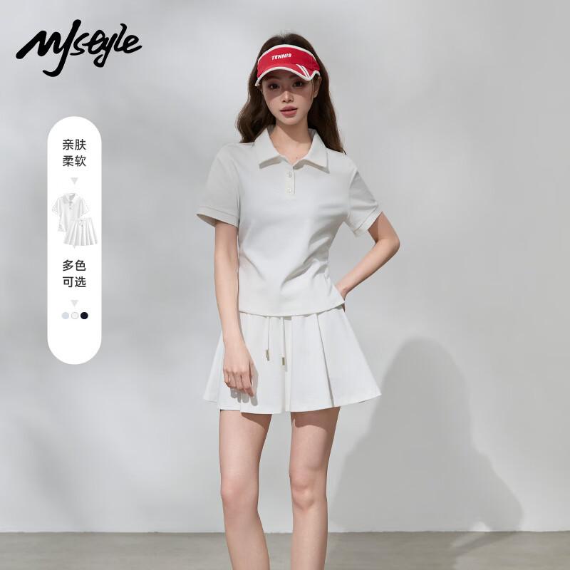 

MJ STYLE Women s Polo Skirt Two-Piece Set L