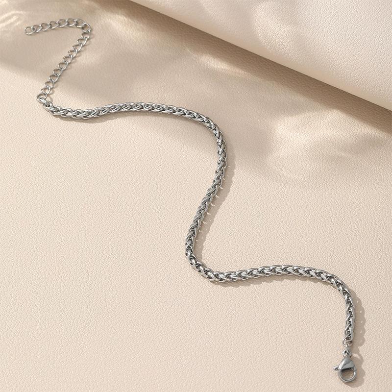 Stainless Steel Cuban Chain Bracelets for Men Hip-Hop Punk Style Twisted Adjustable Simple Thin Chain Unisex Jewelry Accessories