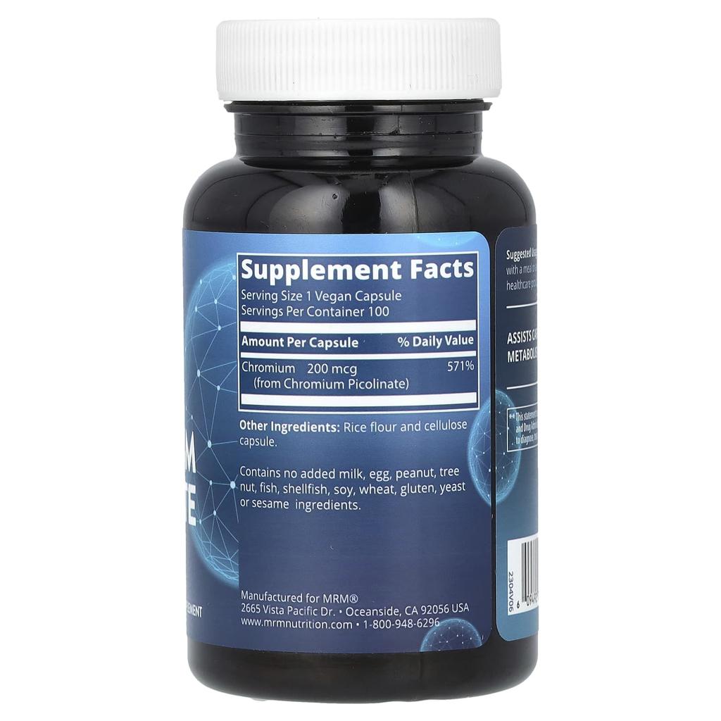 Chromium Picolinate, Veggie Capsules 100 (200Mcg/Capsule)