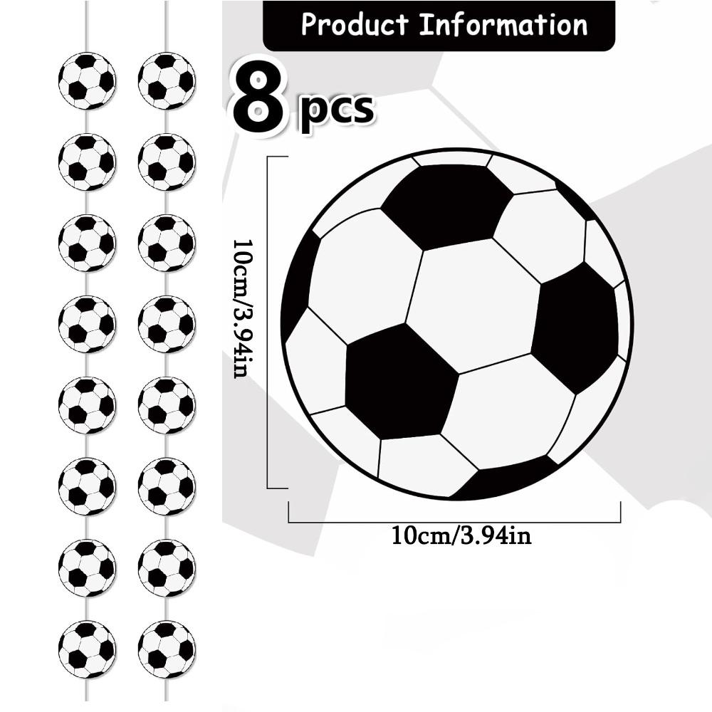 8pcs Soccer Party Banners Soccer Garland Kit Soccer Hanging Swirl Soccer Party Streamers Supplies Decorations Soccer Ball Paper Cutouts Soccer