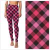 European & American Striped Plaid Print Slimming Nine-Point Plus Size Leggings