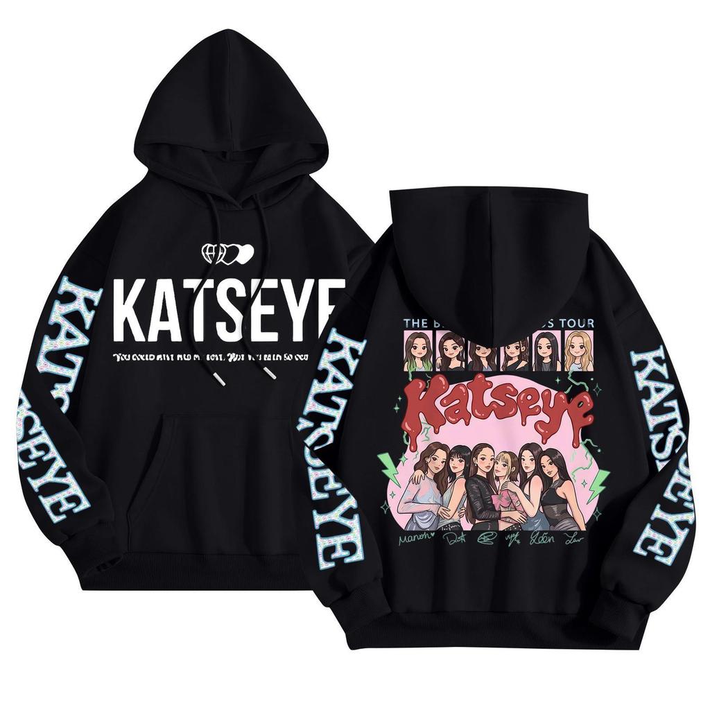 Unisex Mode Leichter Langarm-Pullover mit Taschen Bedruckter Hoodie