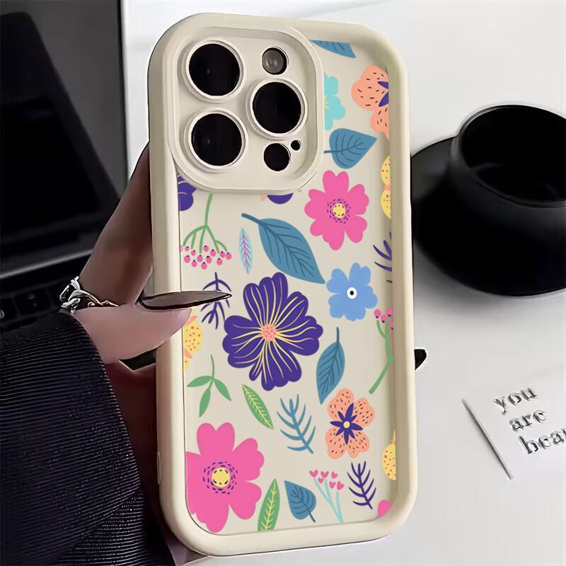 Colorful Leaves Flowers Phone Case For iPhone 17 Pro Max Air 16 15 14 13 12  XS X XR 7 8 Plus 16E Air Shockproof Bumper Cover