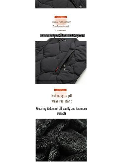 Grandpa's Warm Cotton-Padded Winter Coat - Fleece-Lined Jacket for Middle-Aged & Elderly Men