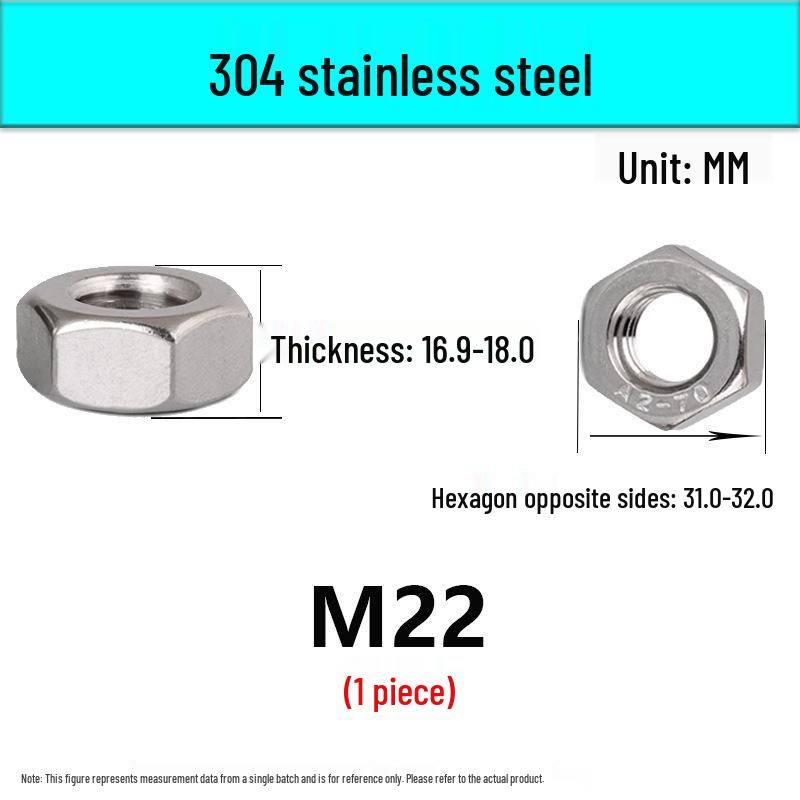 M14-30 304 Stainless Steel Fully Threaded Hex Head Screw Bolt