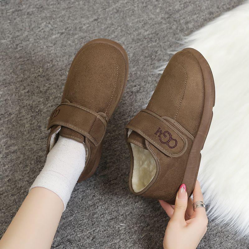 Thick-soled velvet Birkenstocks women's snow boots new autumn and winter non-slip fluffy beanie thermal cotton shoes