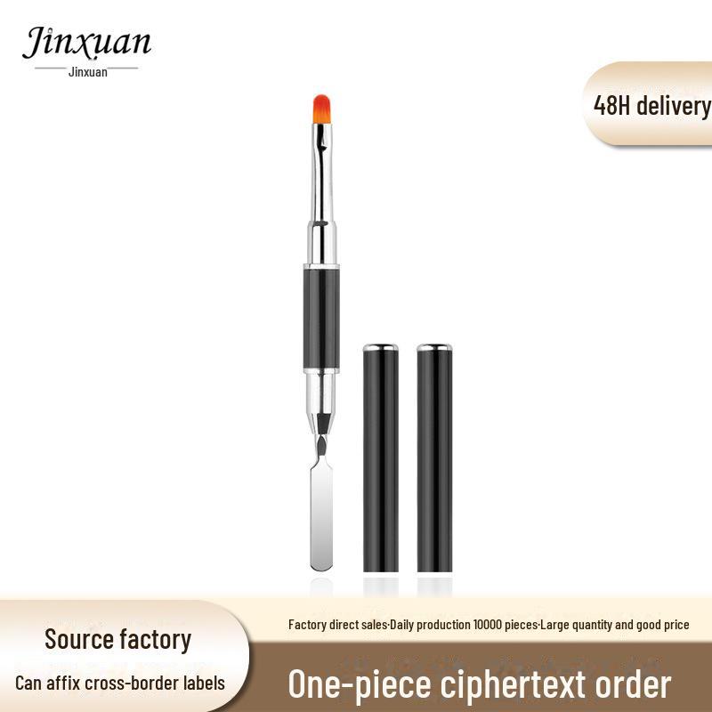 Stylo Nail Art en métal à double tête pour le réglage des couleurs et le gaufrage, idéal pour les salons de manucure professionnels. round-head light therapy pen noir