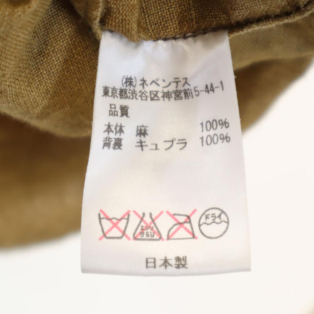 Needles Cat's Eye Buttons Made In Japan Long Sleeve Linen Shirt M Beige Men's Used