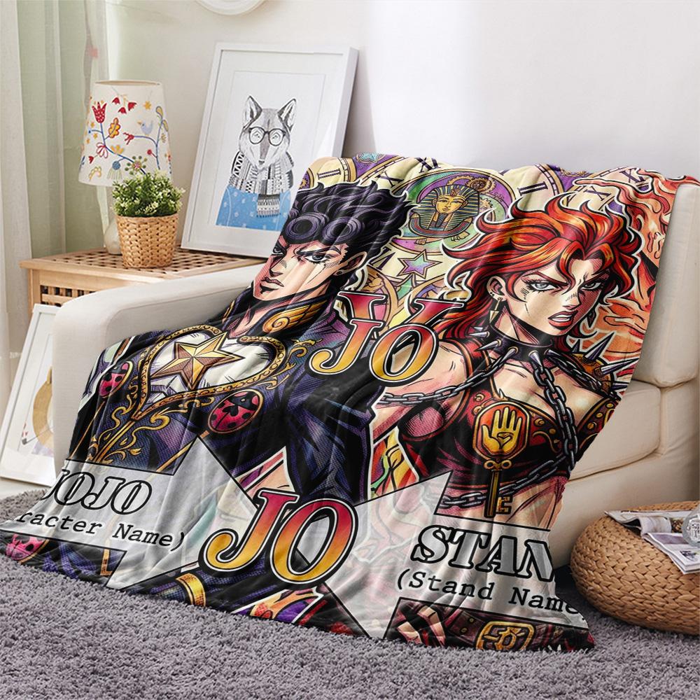 1 Stück Jojo's Bizarre Adventure Gemusterte Flanelldecke Geeignet für Alle Jahreszeiten Für Heimdekoration Wärme Und Komfort Geschenke Weihnachtsgeschenk