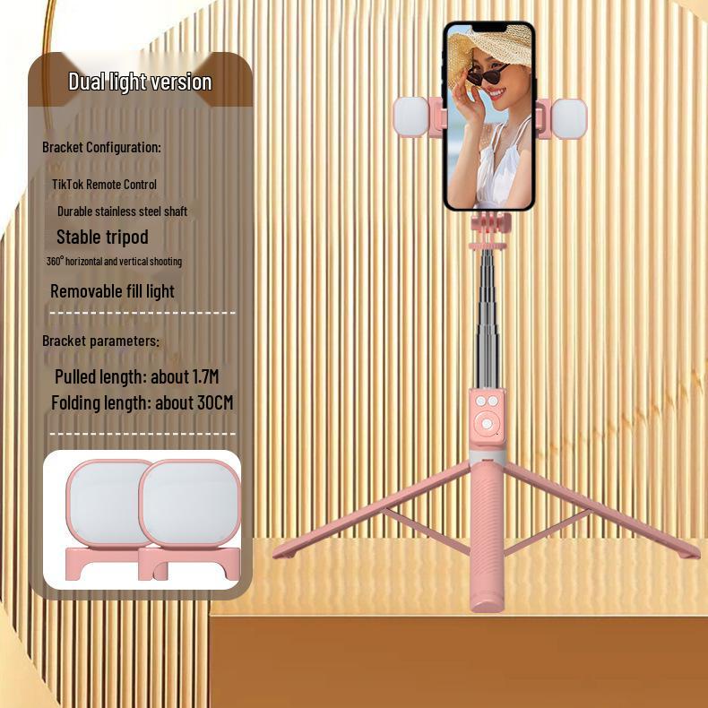 Anti-Shake Extendable Bluetooth Selfie Stick Tripod for Live Streaming and Travel A12