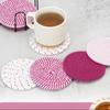 Yousheng 8Pcs Cotton Woven Coasters for Drinks, Absorbent Coasters Set with Holder, Wear-Resistant Insulating Heat-Resistant Coasters for Cups Teapots