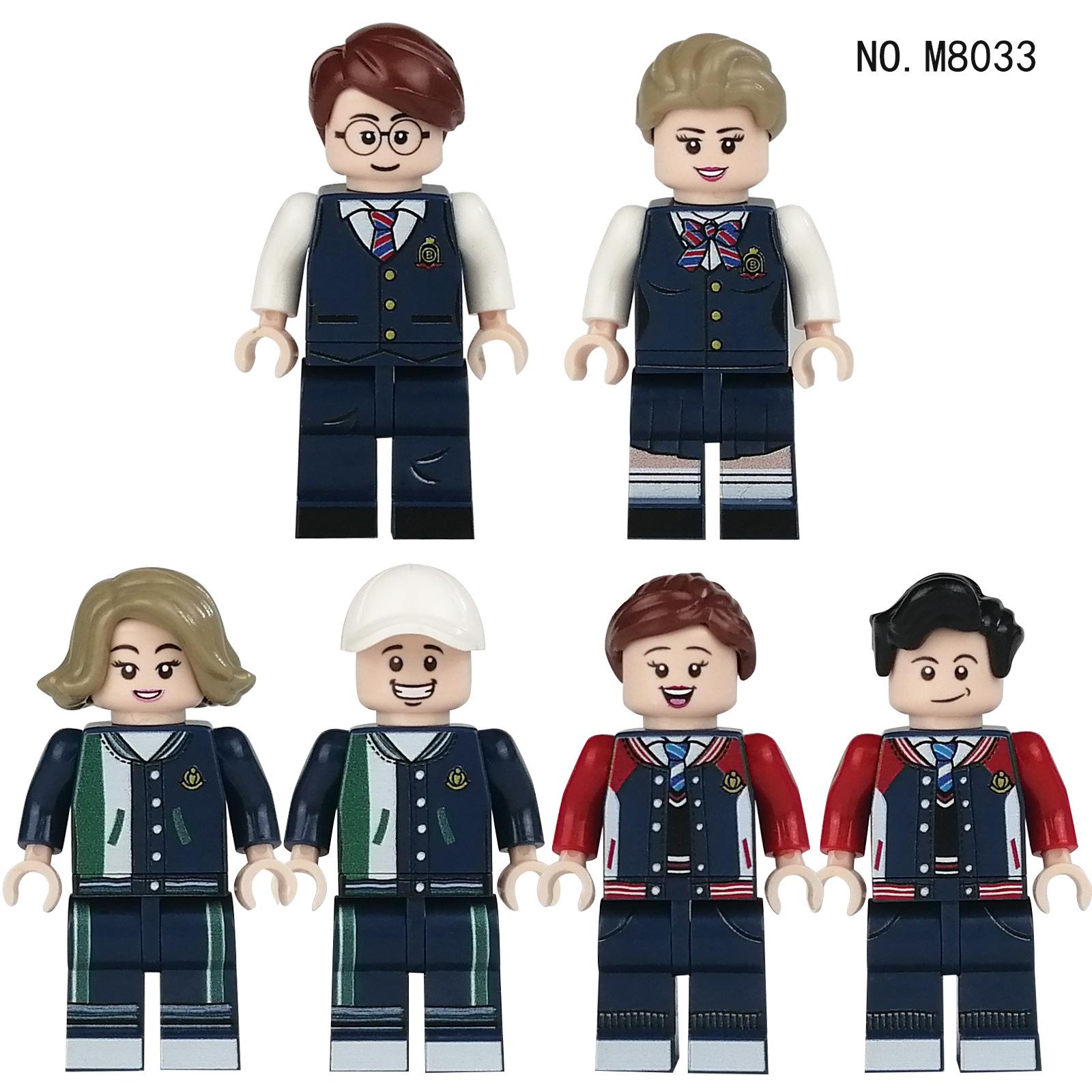 

M8033 6 Школьная форма Школьная форма Бейсбольная форма Для мальчиков и девочек Набор фигурок из строительных блоков Детские игрушки