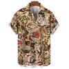 Camicia da uomo stampata in 3D a tema Umanistico Uomo/Donna Moda Casual Maniche Corte Camicie Colletto Bottoni Top Abbigliamento Unisex Oversize