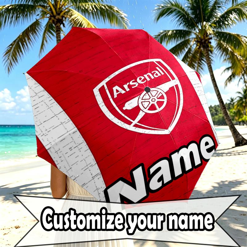 Custom Name Personalized football team Print Umbrella, Auto Open Close, 8‑Rib Sturdy Frame, Commute Camping Hiking Use, Birthday Gift