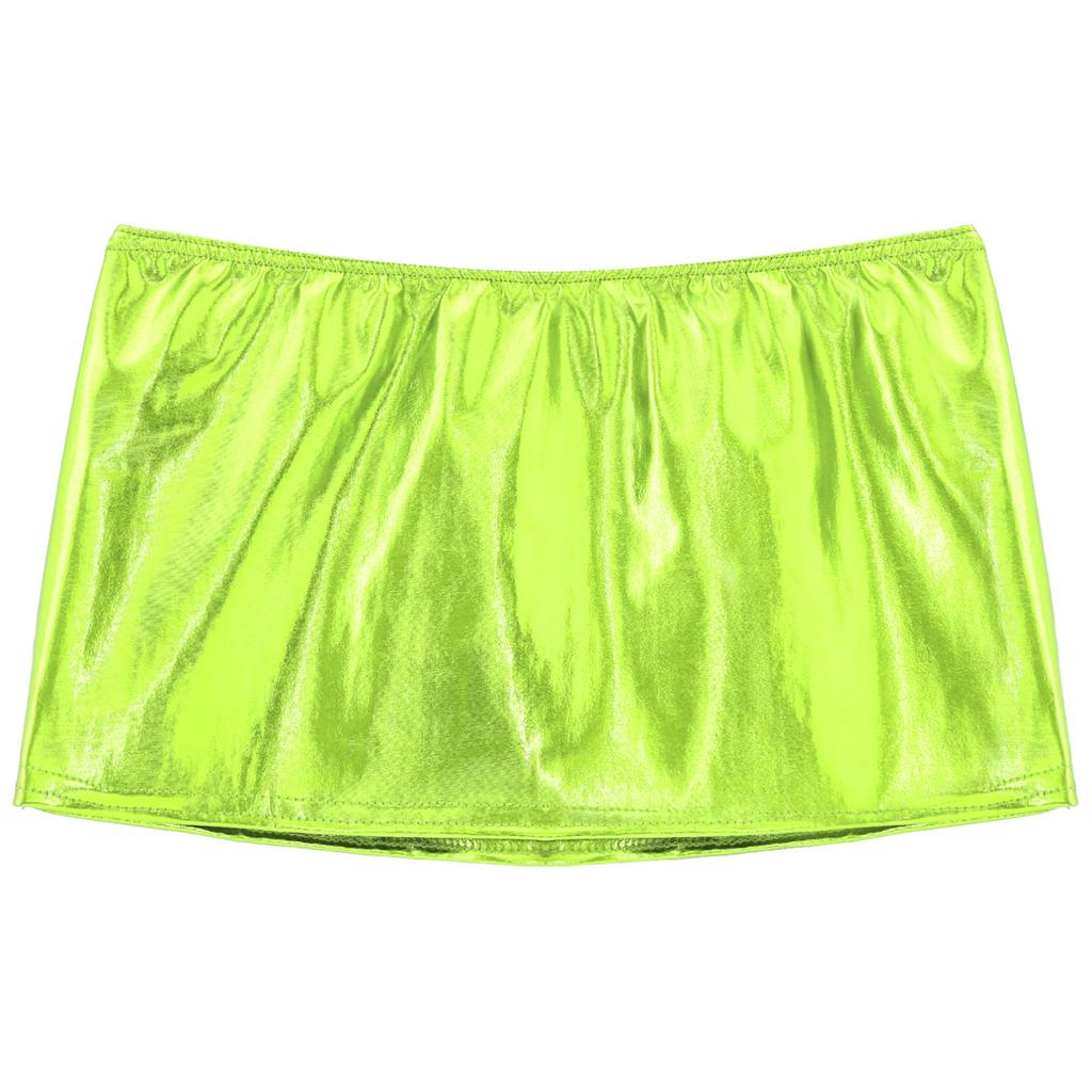 Dámský lesklý lakovaný kožený bodycon minisukně metalický disco taneční kostým