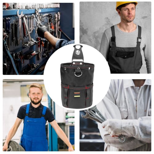 Prudencrose Spring-Loaded Nail Pouch with Quick Opening and Closing! 2-Tier Tool Pouch with Detachable Holder, Ideal for Organizing Small Items, Compa