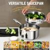 MICHELANGELO Stainless Steel Saucepan Set 1QT & 2QT Sauce Pot with Lid Milk Pot Pasta Pot Nonstick 3QT Saucepan with Steamer