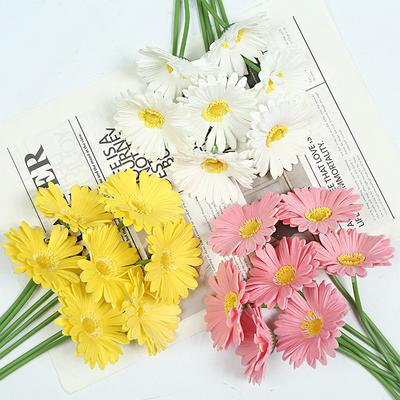 Simulated Flowers PU Daisy Chamomile Living Room Dining Table Decoration Party Vase Floral Photography Props Fake Flowers