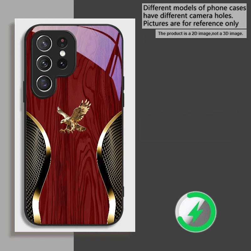 

Noble Golden Eagle Ring For Samsung Galaxy S20 FE S21 S22 S23 Plus S24 Ultra 25 Edge S24Ultra For Magsafe Glass Phone Casee Galaxy S23+