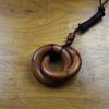 Natural Lightning-Struck Peach Wood Qiankun Circle Pendant: Handmade Yin Yang with Seven Stars Design