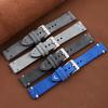 Wildleder Echtes Leder Uhrenarmband 20mm 22mm Vintage Handgenähtes Armband Grau Blau Schnellverschluss Uhrenarmband Zubehör