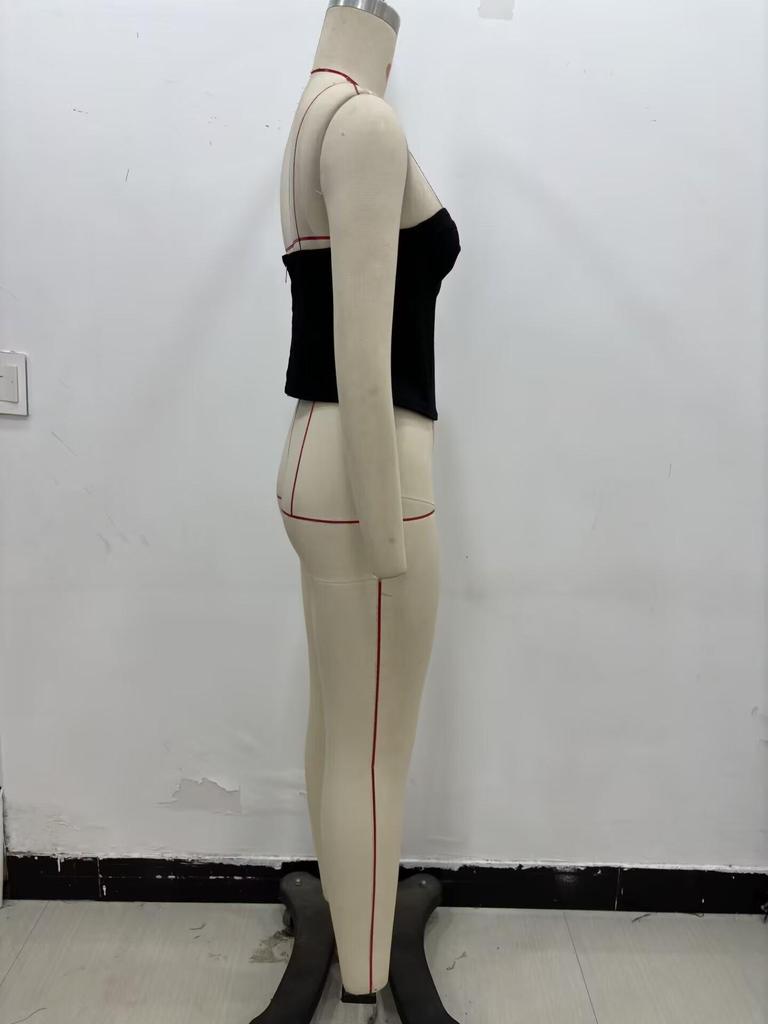Women's Sleeveless Bustier Corset Top - Sexy European & American Style for Spring & Autumn 2025
