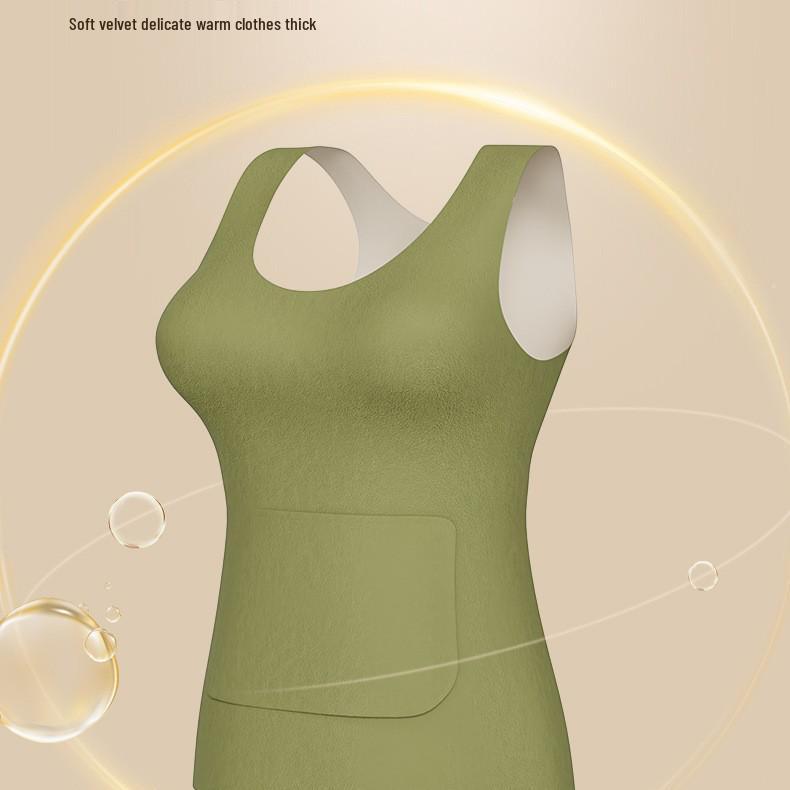 Women's 2025 Warm Vest: Winter Seamless Base Layer with Front & Back Pockets