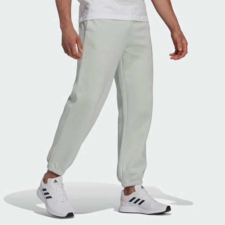 Adidas Solid Color Logo Joggers Men Bottoms Green HK2836