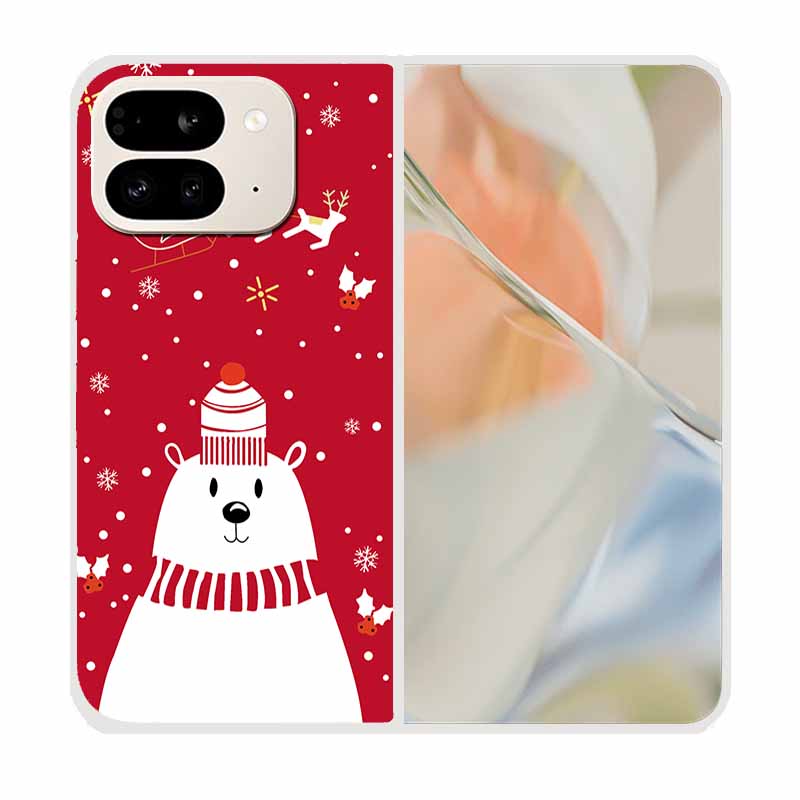 For Google Pixel 9 Pro Fold Case Pixel Fold Christmas Cute Clear Hard Plastic PC Phone Back Cover For Google Pixel9 Pro Fold 5G