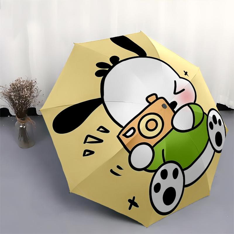 Chococat Automatic Opening and Closing Parasol Compact Travel Umbrella with 8 Ribs for Women and Men Ideal Birthday/Christmas Gift, Outdoor