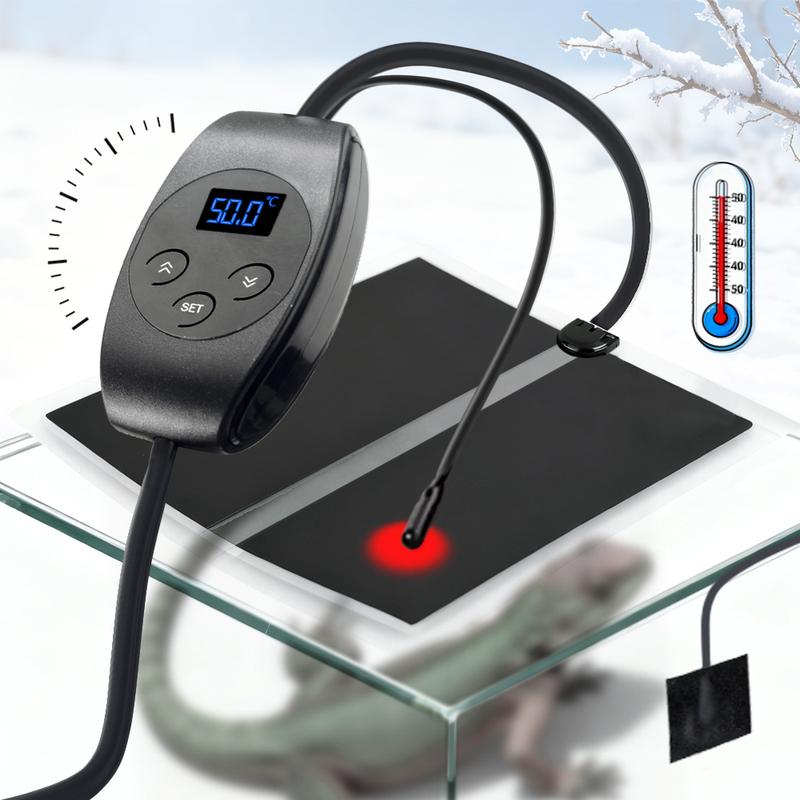 5W-45W Garden Plants Reptile Heating Mats with Adjustable Temperature Control Thermal Sensor Probe Can Set 0-50°C Pet Heater Pad