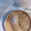 Gold Pearl Key Pendant Titanium Steel Clavicle Necklace For Women