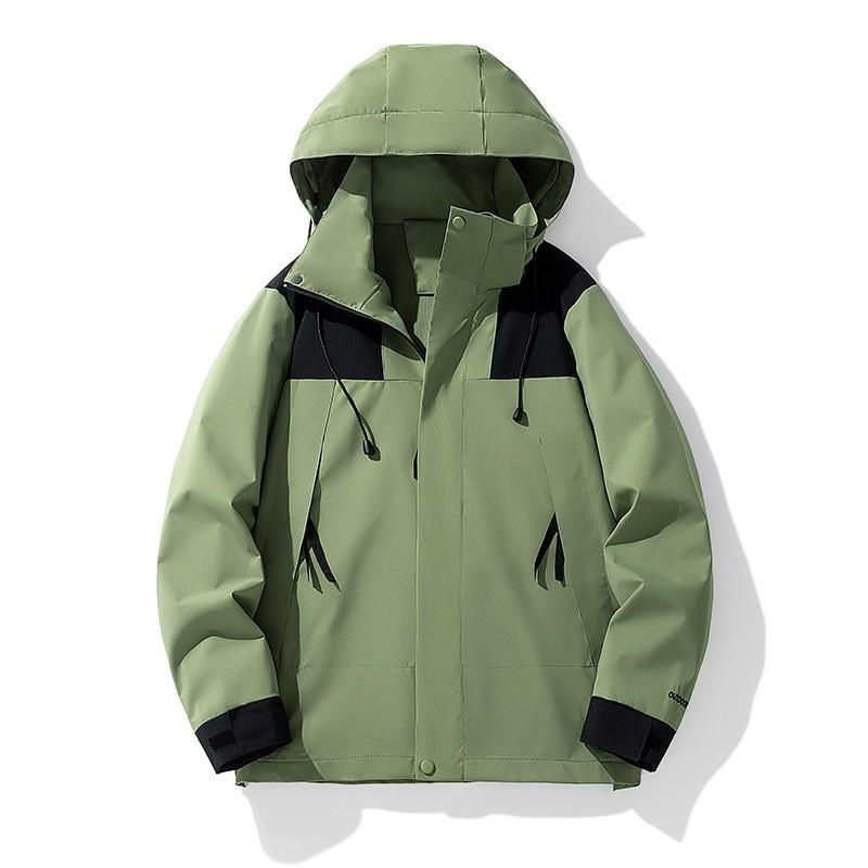 Color Block Loose Outdoor Hooded Jacket Men Women Trendy Casual Outerwear